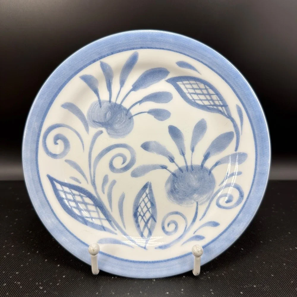 Corelle Oceanview Dishes Plates Corning Vitrelle‎ Glass USA Set of 4 VTG 7 Inch